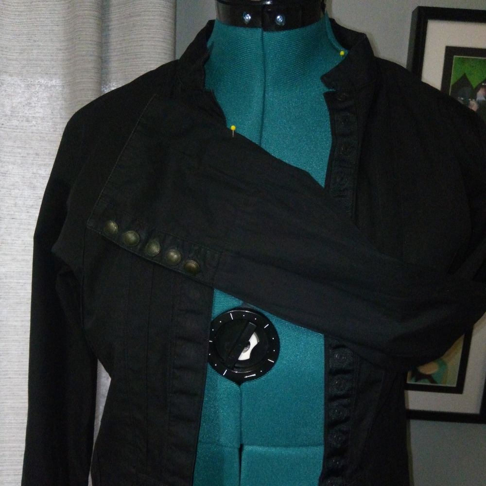 Vintage Buffalo David Bitton Long Sleeved Snap Button Shirt in Black Sz M - Picture 6 of 12